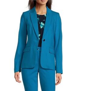 Calvin Klein Blazer, 1 Button, Cotton Blend, Notch Collar, Jacket, Womens Sz L